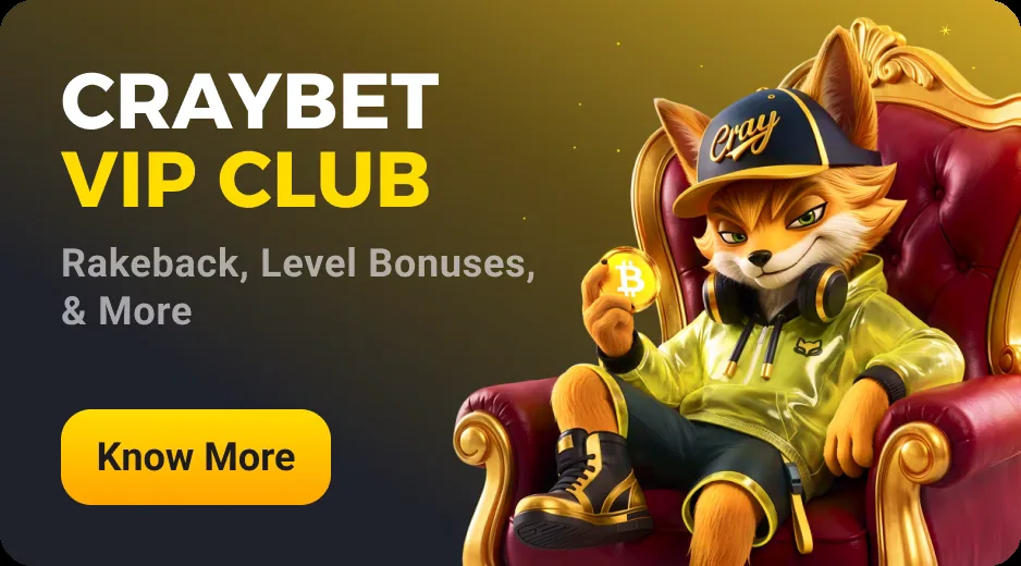 Craybet VIP Club: rakeback and level bonuses